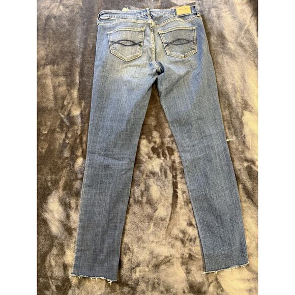 Abercrombie & Fitch Jeans Womens 4R W27 L31 Blue Distressed Skinny Raw Hem - Picture 12 of 15